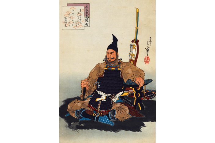 柴田勝家像『国史画帖大和桜』（提供：福井市立郷土歴史博物館）