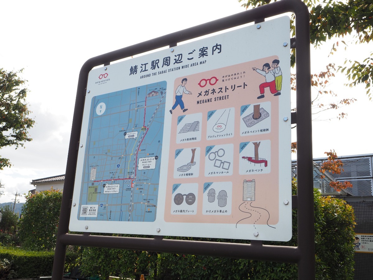 「メガネストリート」は、JR鯖江駅からめがねミュージアムまでとサンドーム福井までの２本の道路のこと
