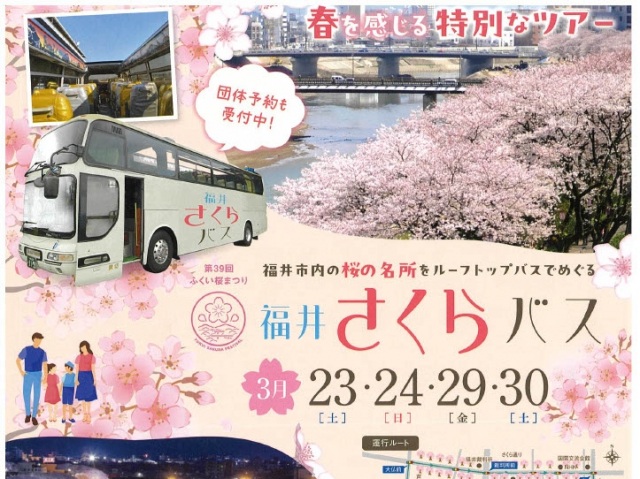 オープントップバス巡行「福井さくらバス」