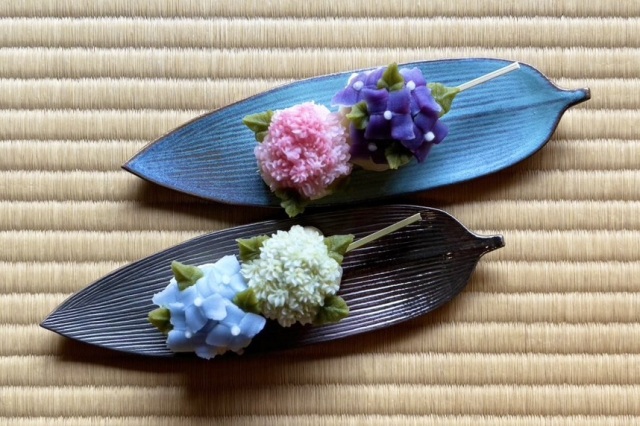 【福井県陶芸館】紫陽花の華だんご作りとお抹茶体験